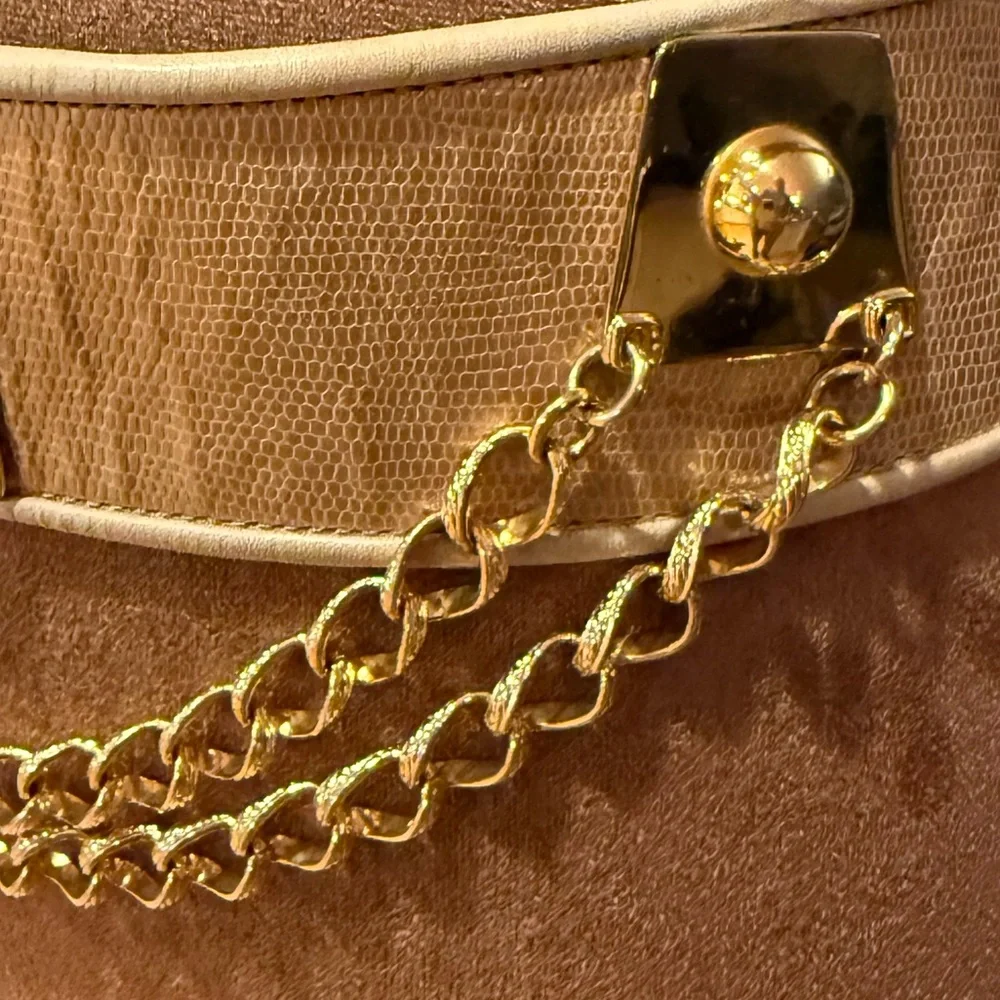 VTG Cache Gold Tan Chain Accent Belt Equestrian